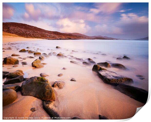 Nisabost, Isle of Harris, Outer Hebrides Print by Justin Foulkes