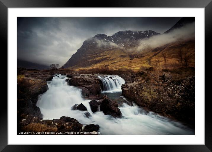 The River Coe, Glencoe, Scotland Framed Mounted Print by Justin Foulkes