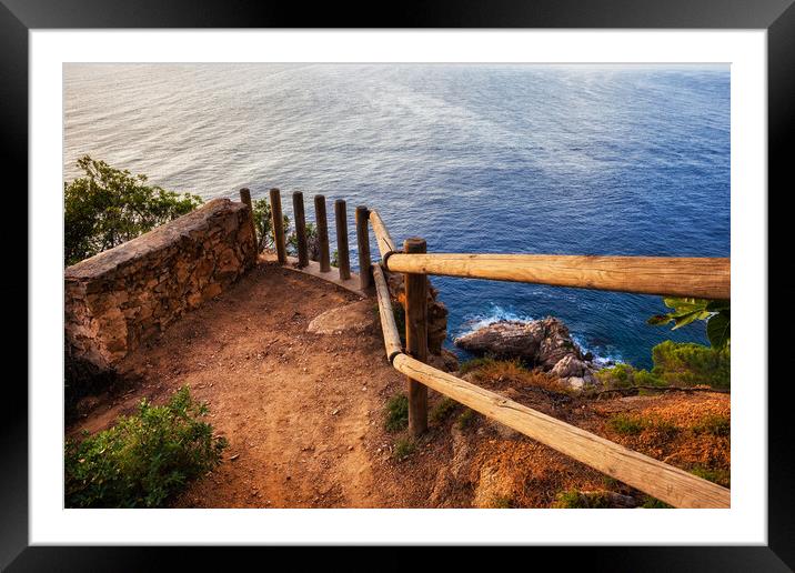 Cliff Top Tiny Viewpoint Terrace Overlooking The Sea Framed Mounted Print by Artur Bogacki