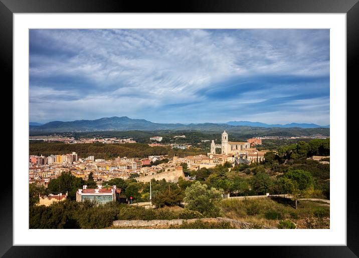 Girona City and Province Landscape in Catalonia Framed Mounted Print by Artur Bogacki