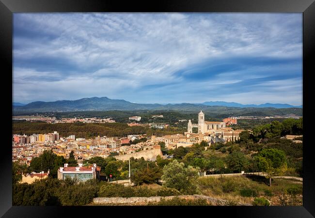 Girona City and Province Landscape in Catalonia Framed Print by Artur Bogacki