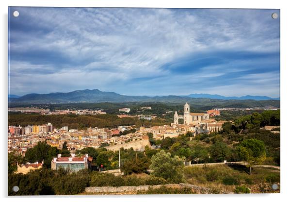 Girona City and Province Landscape in Catalonia Acrylic by Artur Bogacki