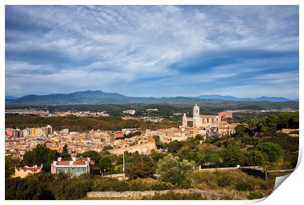 Girona City and Province Landscape in Catalonia Print by Artur Bogacki