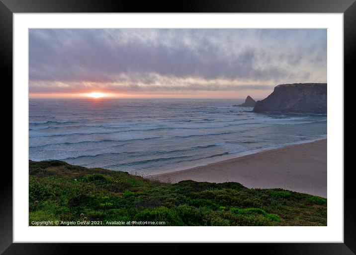 Sunset Time at Odeceixe Beach Framed Mounted Print by Angelo DeVal