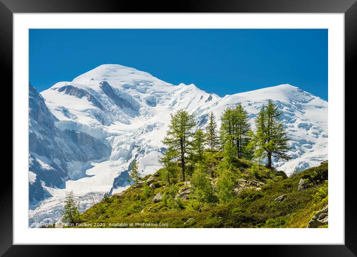 Mont Blanc & the Glacier des Bossons, French Alps Framed Mounted Print by Justin Foulkes