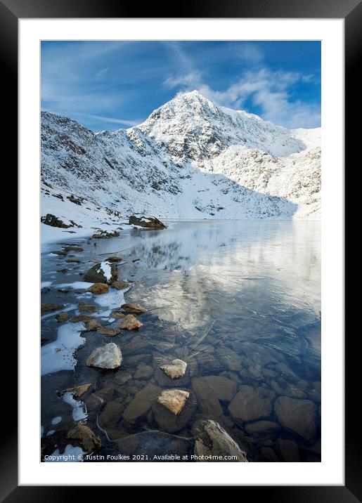 Snowdon, from Glaslyn, Wales Framed Mounted Print by Justin Foulkes