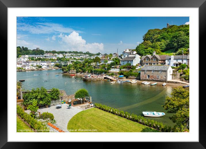 Noss Mayo, with Newton Ferrers beyond, South Hams, Framed Mounted Print by Justin Foulkes