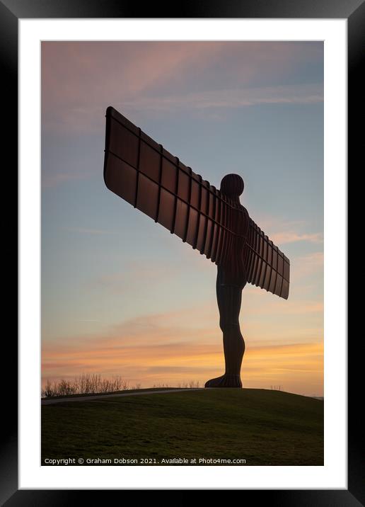The 'Angel' at Sunset Framed Mounted Print by Graham Dobson