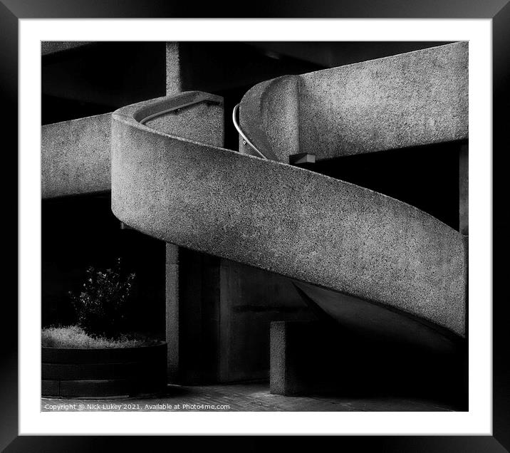 Abstract concrete curves Framed Mounted Print by Nick Lukey