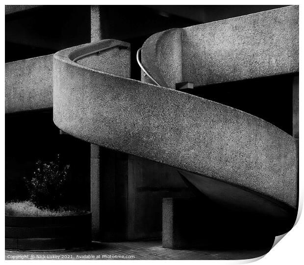 Abstract concrete curves Print by Nick Lukey