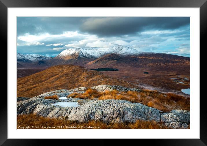 Rannoch moor Scottish highlands in autumn  Framed Mounted Print by John Henderson