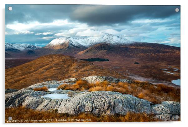 Rannoch moor Scottish highlands in autumn  Acrylic by John Henderson