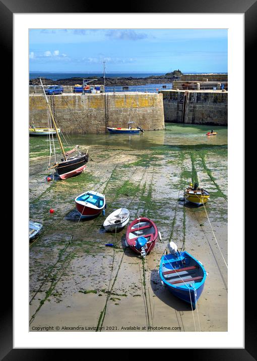 Mousehole Harbour  Framed Mounted Print by Alexandra Lavizzari