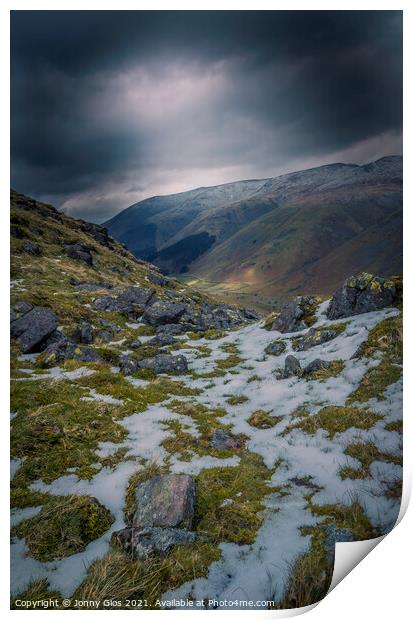 Looking down Dunmail  Print by Jonny Gios