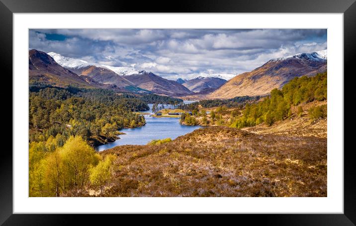 Loch Affric and the Mountains of Kintail Framed Mounted Print by John Frid