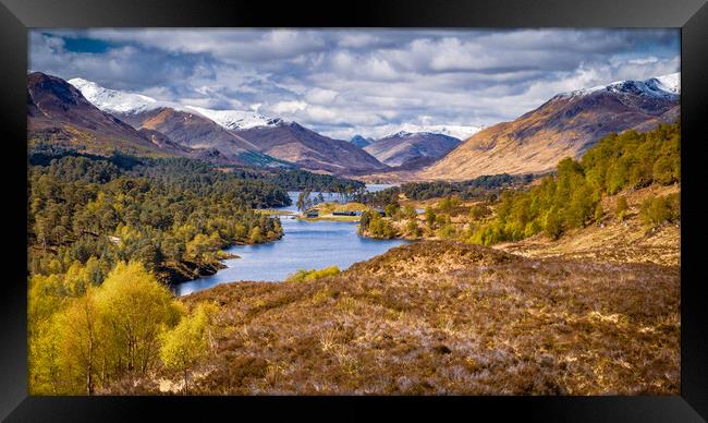 Loch Affric and the Mountains of Kintail Framed Print by John Frid