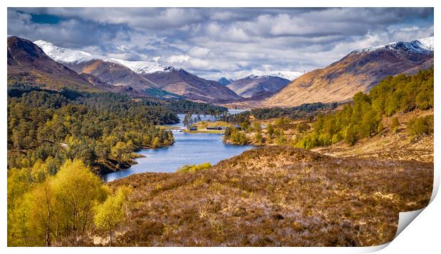 Loch Affric and the Mountains of Kintail Print by John Frid