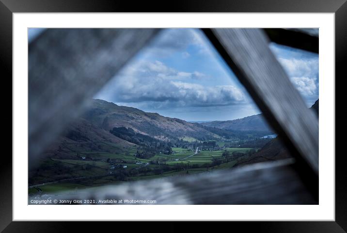 Grasmere through the Gate Framed Mounted Print by Jonny Gios