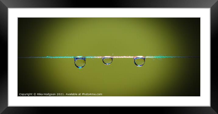 Water Droplets, close up Framed Mounted Print by Rika Hodgson