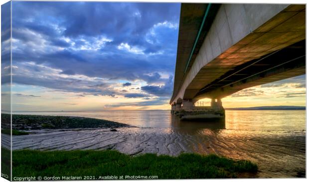 Severn Bridge at Sunset Canvas Print by Gordon Maclaren