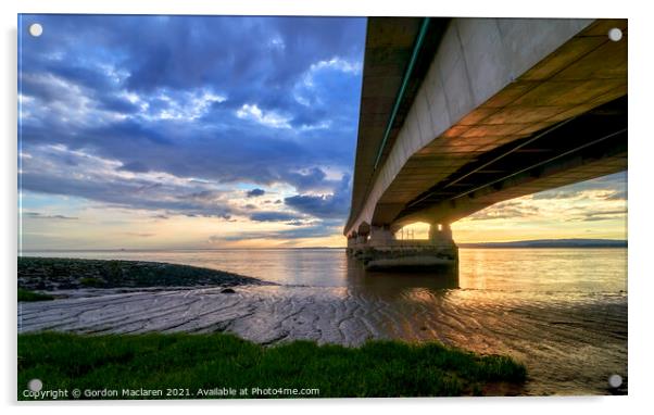 Severn Bridge at Sunset Acrylic by Gordon Maclaren