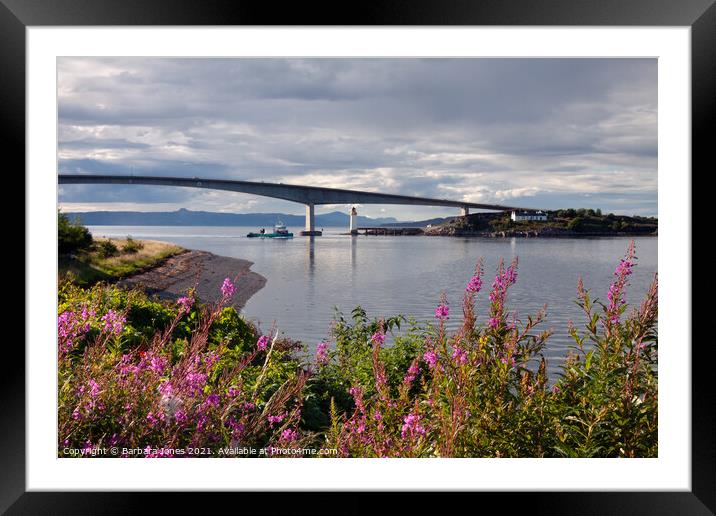 Skye Bridge in Summer from Kyleakin Scotland Framed Mounted Print by Barbara Jones