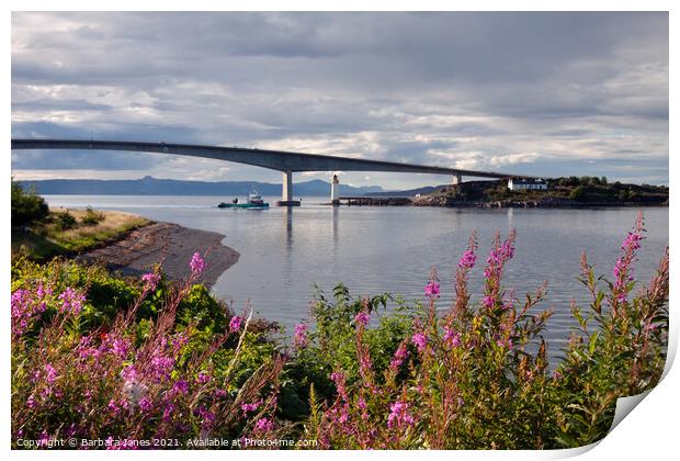 Skye Bridge in Summer from Kyleakin Scotland Print by Barbara Jones