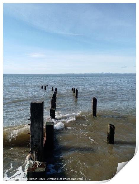 Clear day at the Wooden Groyne  Print by Mark Ritson