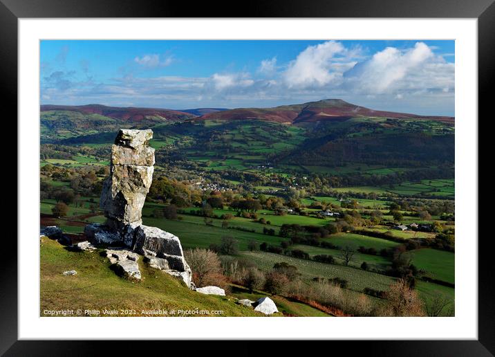 Lonely Shepherd Overlooks Sugar Loaf Peak. Framed Mounted Print by Philip Veale