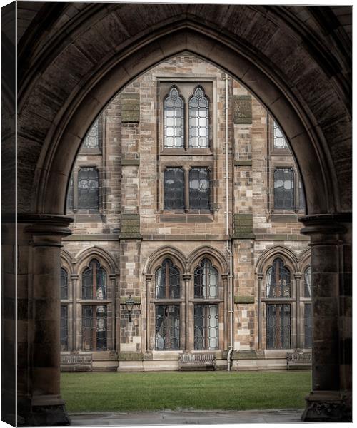 Glasgow University Cloisters Archway Canvas Print by Antony McAulay