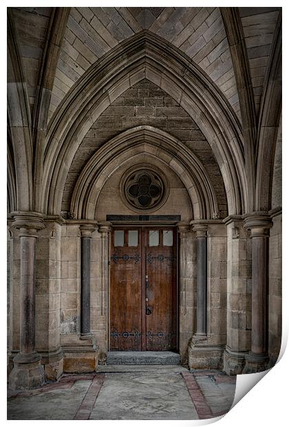 Glasgow University Cloisters Doorway Print by Antony McAulay