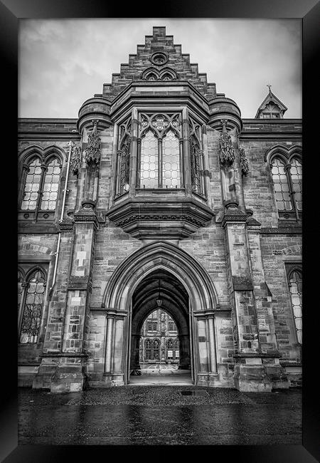 Glasgow University Cloisters view Through Archway Framed Print by Antony McAulay