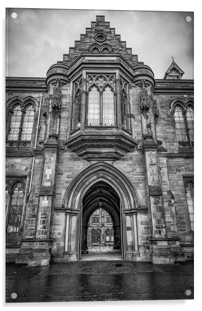 Glasgow University Cloisters view Through Archway Acrylic by Antony McAulay
