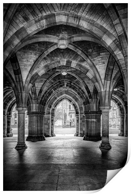 Glasgow University Cloisters Print by Antony McAulay