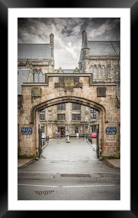 Glasgow University Main Gate Entrance Framed Mounted Print by Antony McAulay