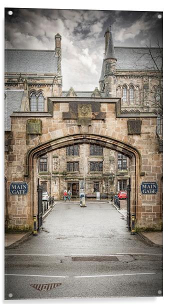 Glasgow University Main Gate Entrance Acrylic by Antony McAulay