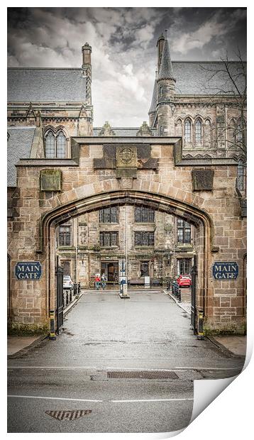 Glasgow University Main Gate Entrance Print by Antony McAulay
