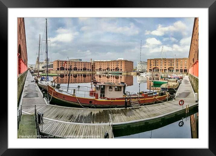 Royal Albert Dock Liverpool reflections. Framed Mounted Print by Phil Longfoot