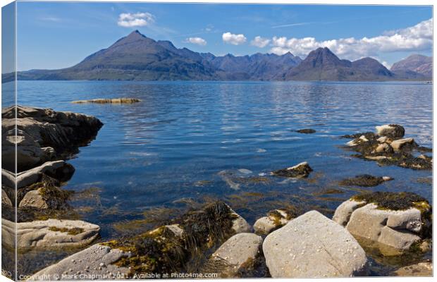 Black Cuillin Mountains and Loch Scavaig from Elgol, Skye, Scotland Canvas Print by Photimageon UK