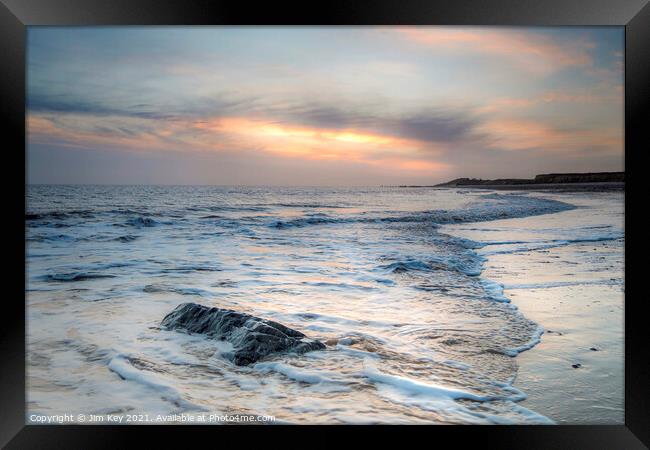 Happisburgh Beach Sunrise Norfolk Framed Print by Jim Key