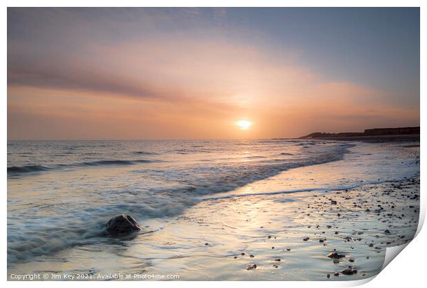 Happisburgh Beach Sunrise Norfolk Print by Jim Key