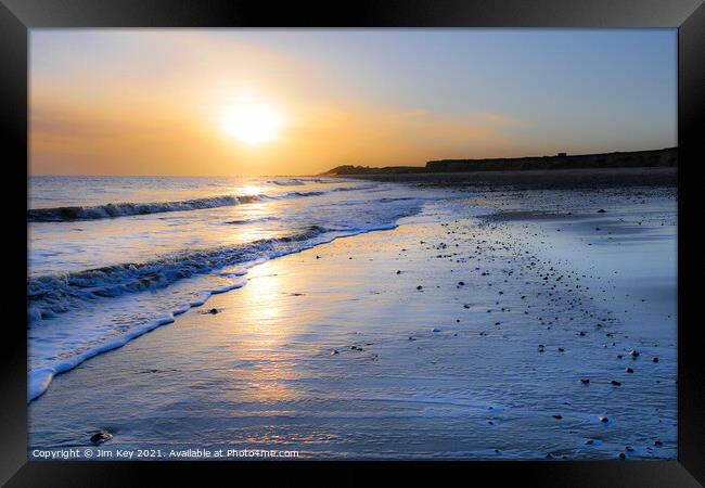  Happisburgh Beach Sunrise Norfolk Framed Print by Jim Key