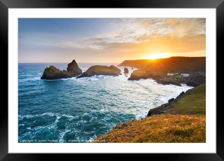 Kynance Cove, The Lizard Peninsula, Cornwall Framed Mounted Print by Justin Foulkes