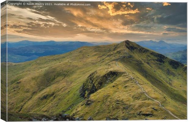 Summit of Beinn Ghlas, seen from Ben Lawers, Perth Canvas Print by Navin Mistry