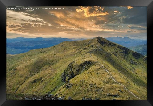 Summit of Beinn Ghlas, seen from Ben Lawers, Perth Framed Print by Navin Mistry