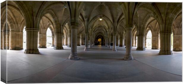 Glasgow University Cloisters. Canvas Print by Tommy Dickson
