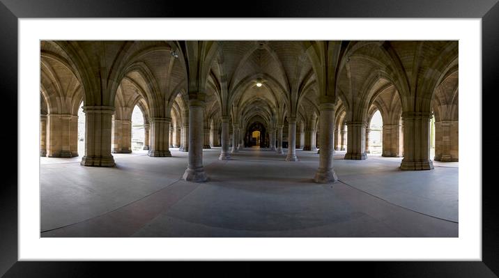 Glasgow University Cloisters. Framed Mounted Print by Tommy Dickson