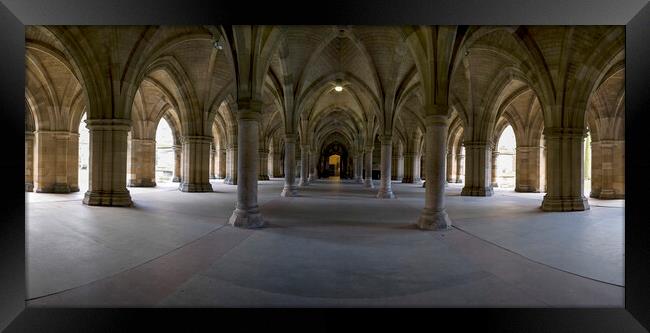 Glasgow University Cloisters. Framed Print by Tommy Dickson