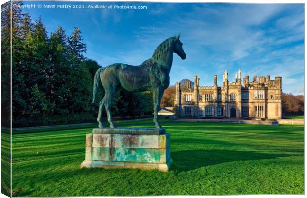 Bronze Statue of King Tom, Dalmeny House, Firth of Canvas Print by Navin Mistry