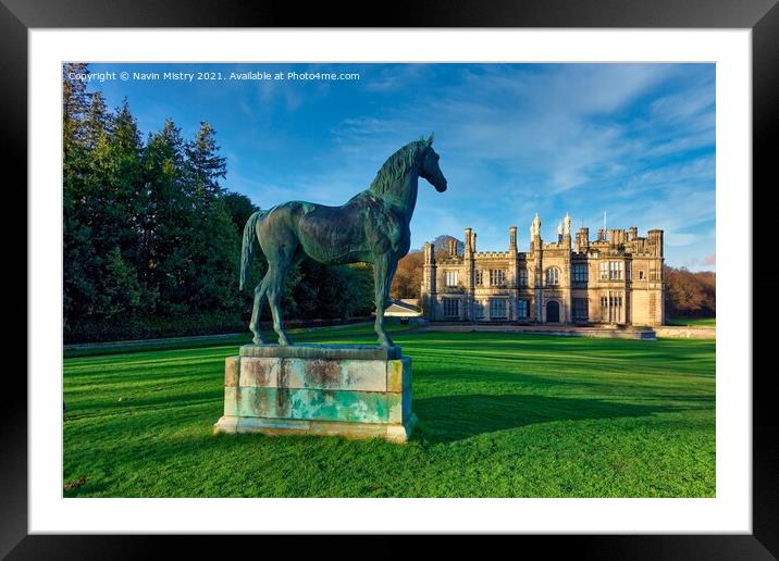 Bronze Statue of King Tom, Dalmeny House, Firth of Framed Mounted Print by Navin Mistry